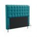 Cabeceira Rana 140 Para Cama de Casal Suede Azul Turquesa Aradecor