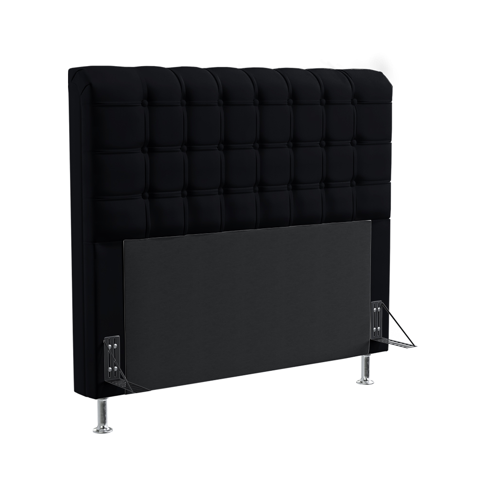 Cabeceira Rana 160 Decorativa de Cama Queen N-024 Veludo Preto Aradecor