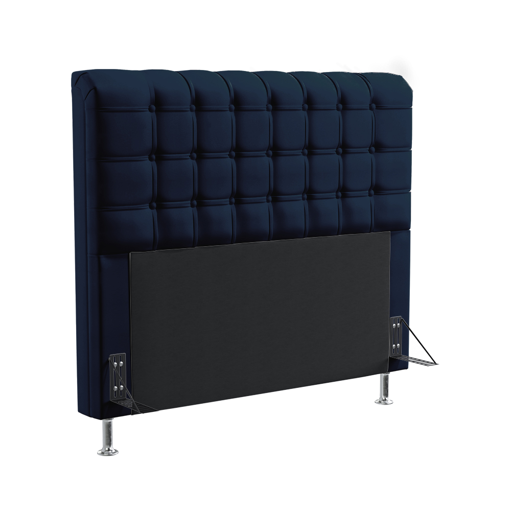 Cabeceira Rana 160 Decorativa de Cama Queen N-025 Veludo Azul Marinho Aradecor