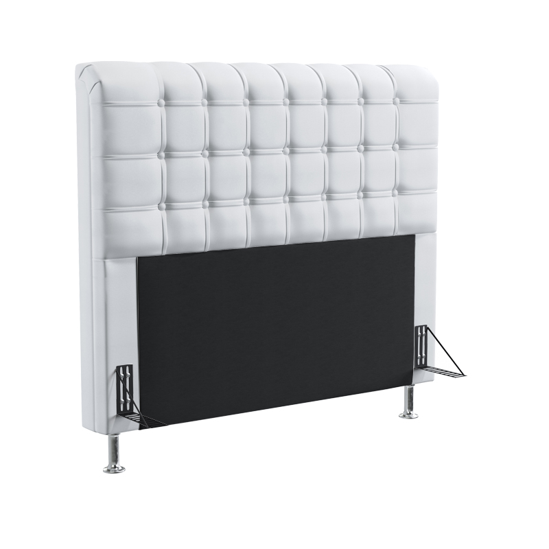 Cabeceira Rana 160 Para Cama Queen Couro Artificial Branco Aradecor
