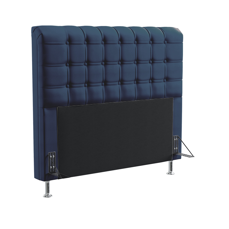 Cabeceira Rana 160 Para Cama Queen Sued Azul Marinho Aradecor
