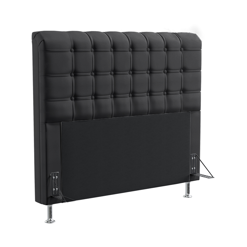 Cabeceira Rana 195 Decorativa de Cama King N-022 Veludo Chumbo Aradecor