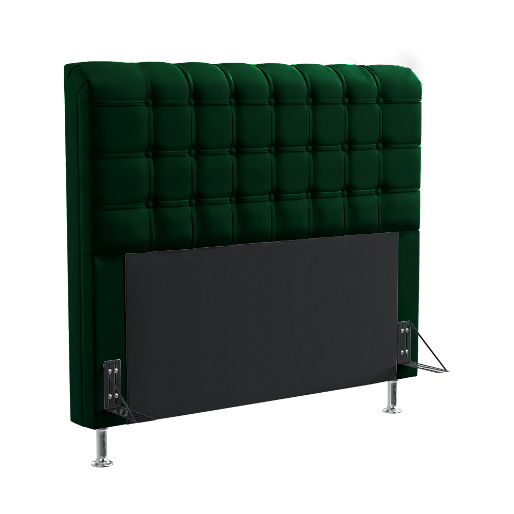 Cabeceira Rana 195 Decorativa de Cama King N-026 Veludo Verde Aradecor