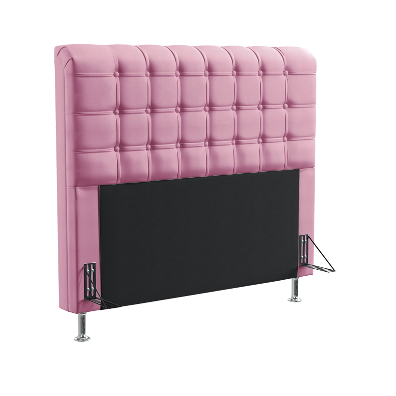 Cabeceira Rana 195 Para Cama King Sued Rosê Aradecor