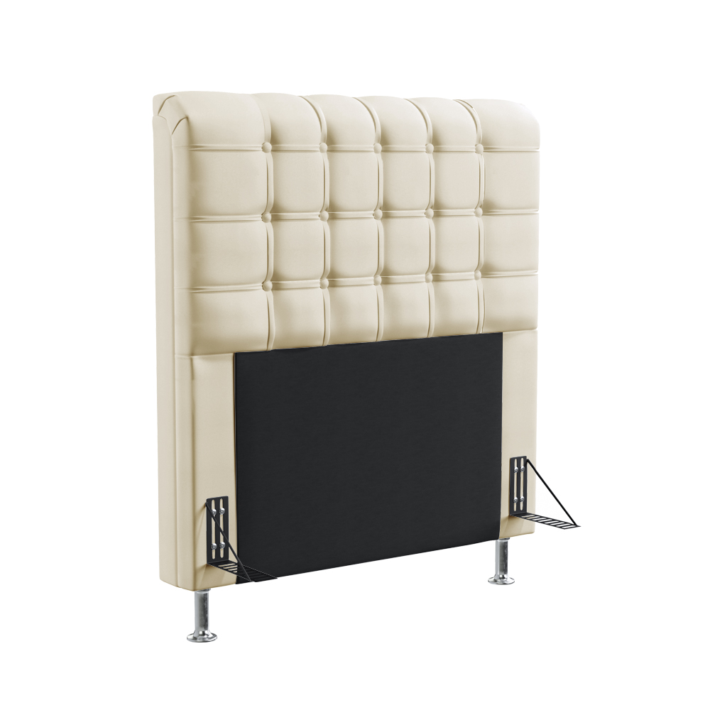 Cabeceira Rana 90 Decorativa de Cama Solteiro N-030 Veludo Bege Aradecor