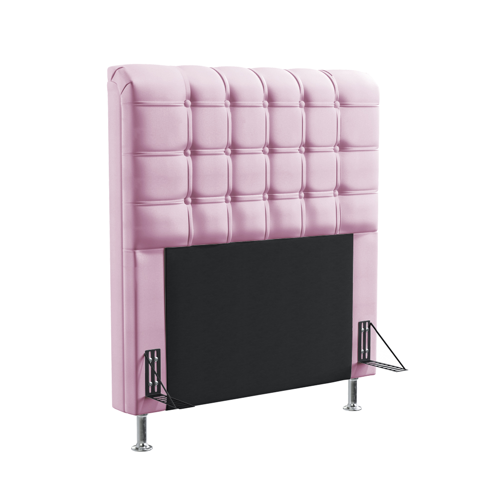 Cabeceira Rana 90 Decorativa de Cama Solteiro Z-021 Sued Rosa Bebê Aradecor