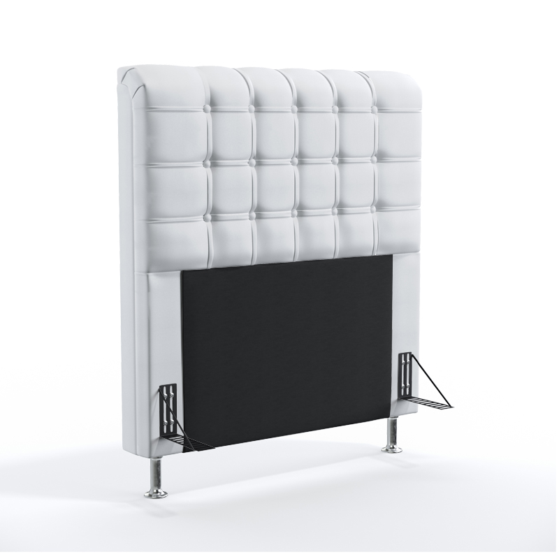 Cabeceira Rana 90 Para Cama De Solteiro Couro Artificial Branco Aradecor