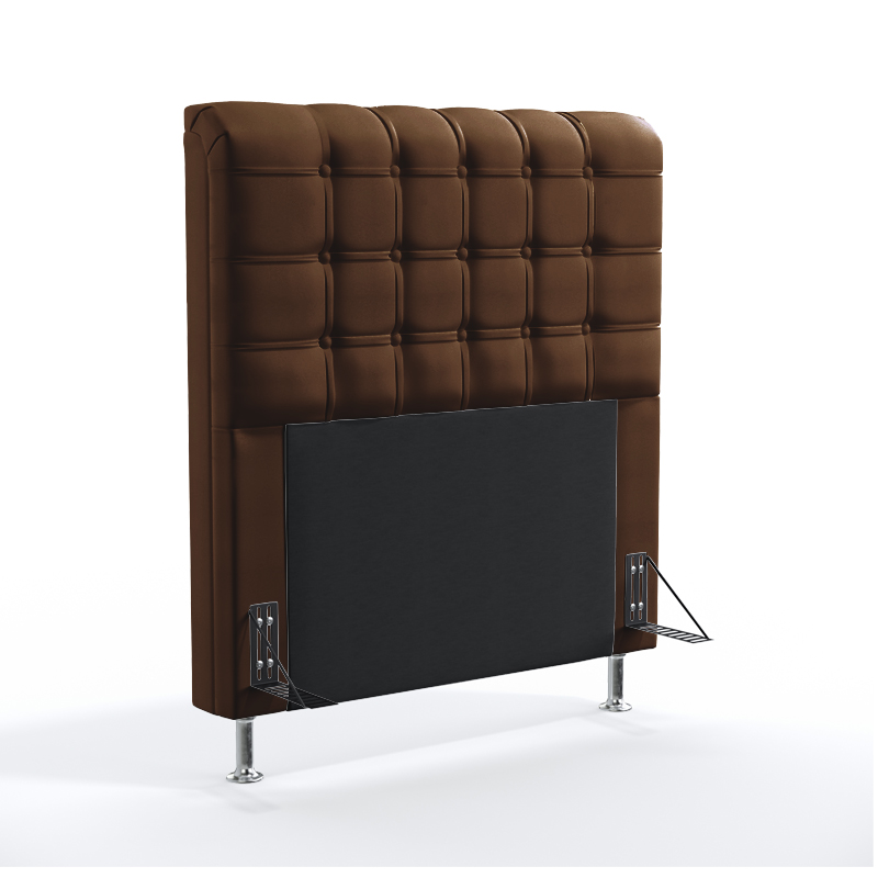 Cabeceira Rana 90 Para Cama De Solteiro Couro Artificial Marrom Aradecor