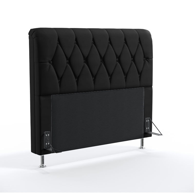 Cabeceira Sirius 195 Para Cama King Sued Preto Aradecor