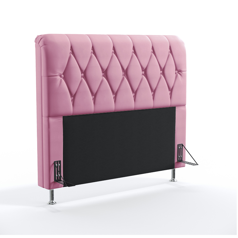 Cabeceira Sirius 195 Para Cama King Sued Rosê Aradecor