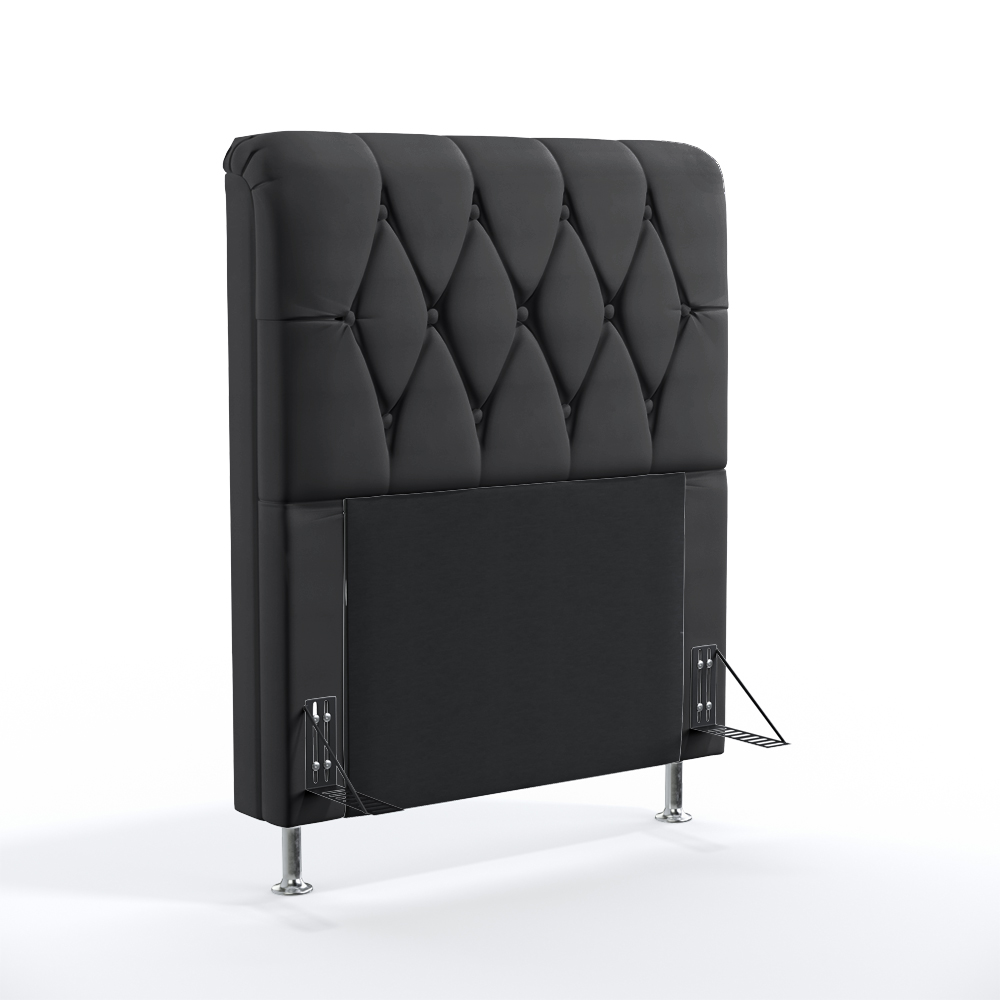 Cabeceira Sirius 90 Decorativa de Cama Solteiro N-022 Veludo Chumbo Aradecor
