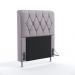 Cabeceira Sirius 90 Decorativa de Cama Solteiro N-023 Veludo Cinza Claro Aradecor