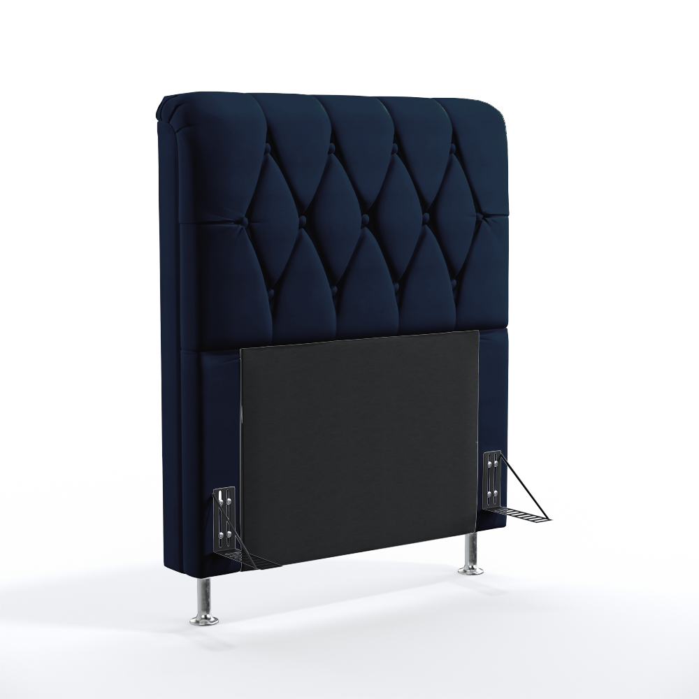 Cabeceira Sirius 90 Decorativa de Cama Solteiro N-025 Veludo Azul Marinho Aradecor