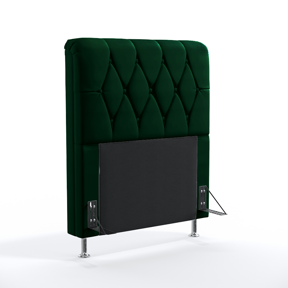 Cabeceira Sirius 90 Decorativa de Cama Solteiro N-026 Veludo Verde Aradecor