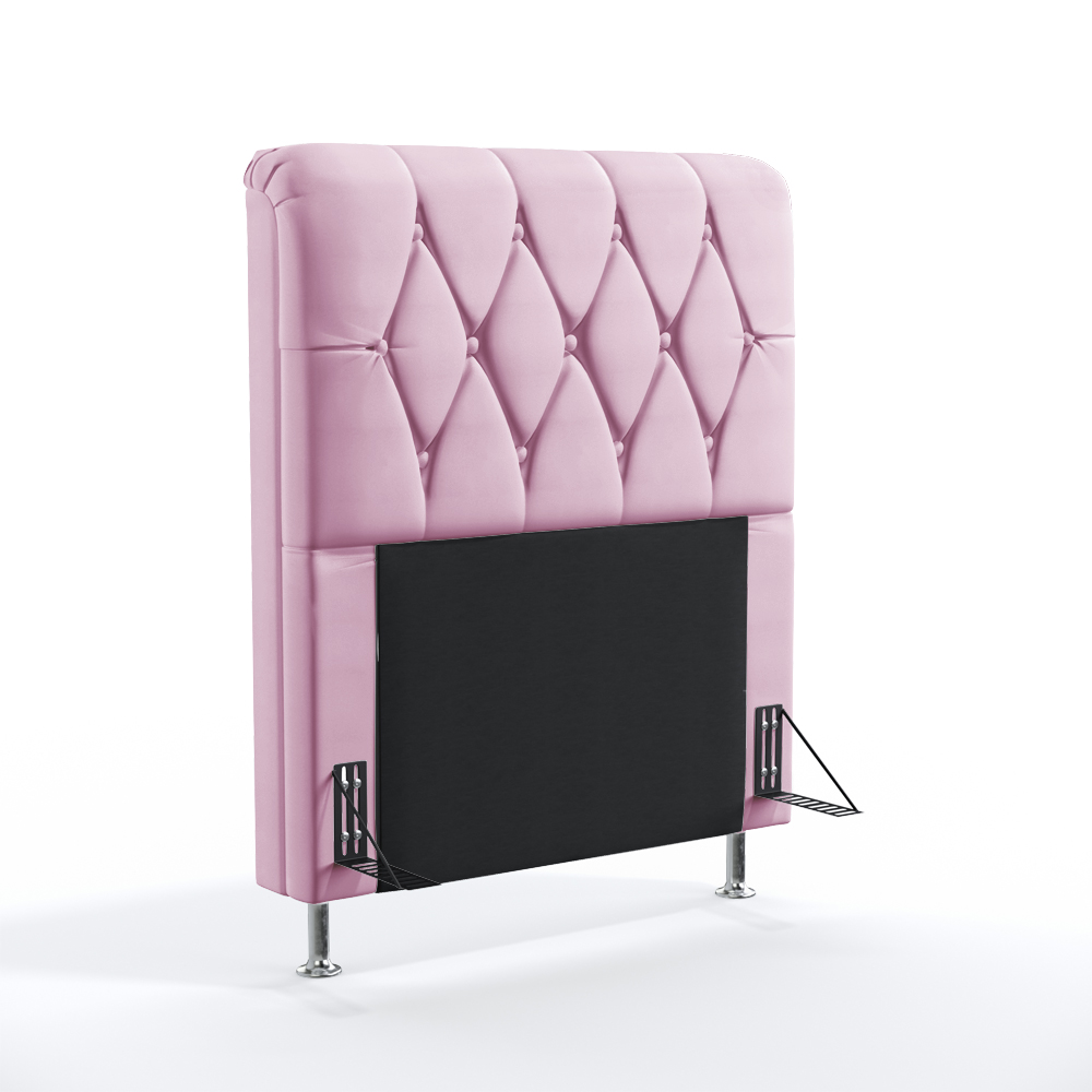 Cabeceira Sirius 90 Decorativa de Cama Solteiro Z-021 Sued Rosa Bebê Aradecor