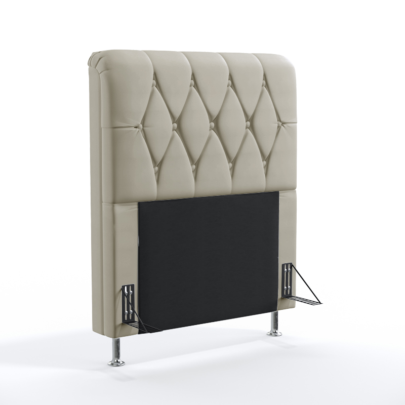 Cabeceira Sirius 90 Para Cama de Solteiro Courino Bege Aradecor