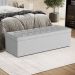 Calçadeira Sagitarius 140 Para Cama De Casal Couro Artificial Branco Aradecor