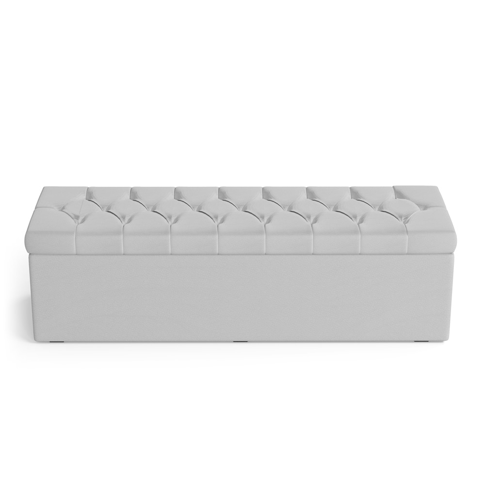 Calçadeira Sagitarius 140 Para Cama De Casal Couro Artificial Branco Aradecor