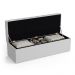 Calçadeira Sagitarius 140 Para Cama De Casal Couro Artificial Branco Aradecor