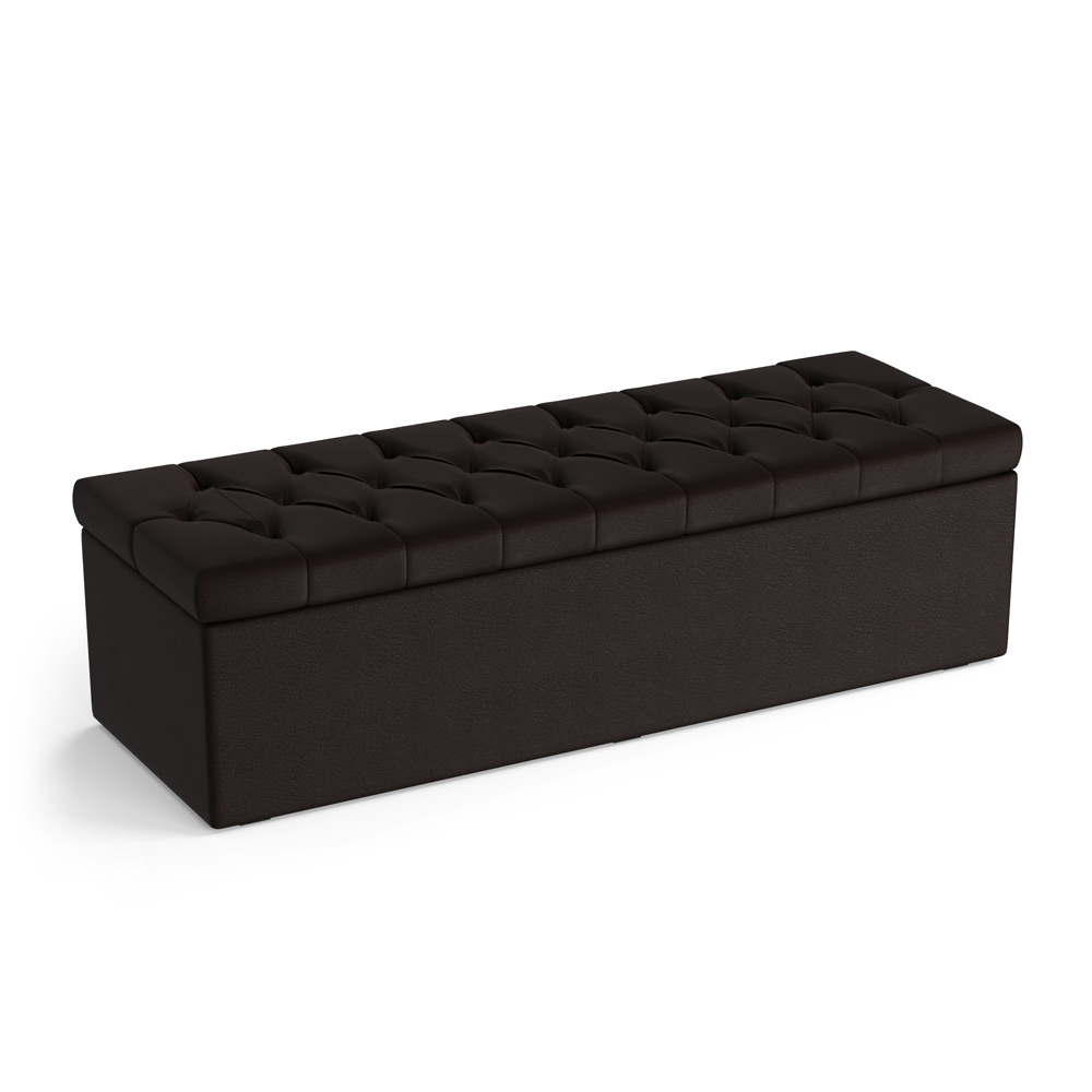 Calçadeira Sagitarius 140 Para Cama De Casal Couro Artificial Marrom Aradecor