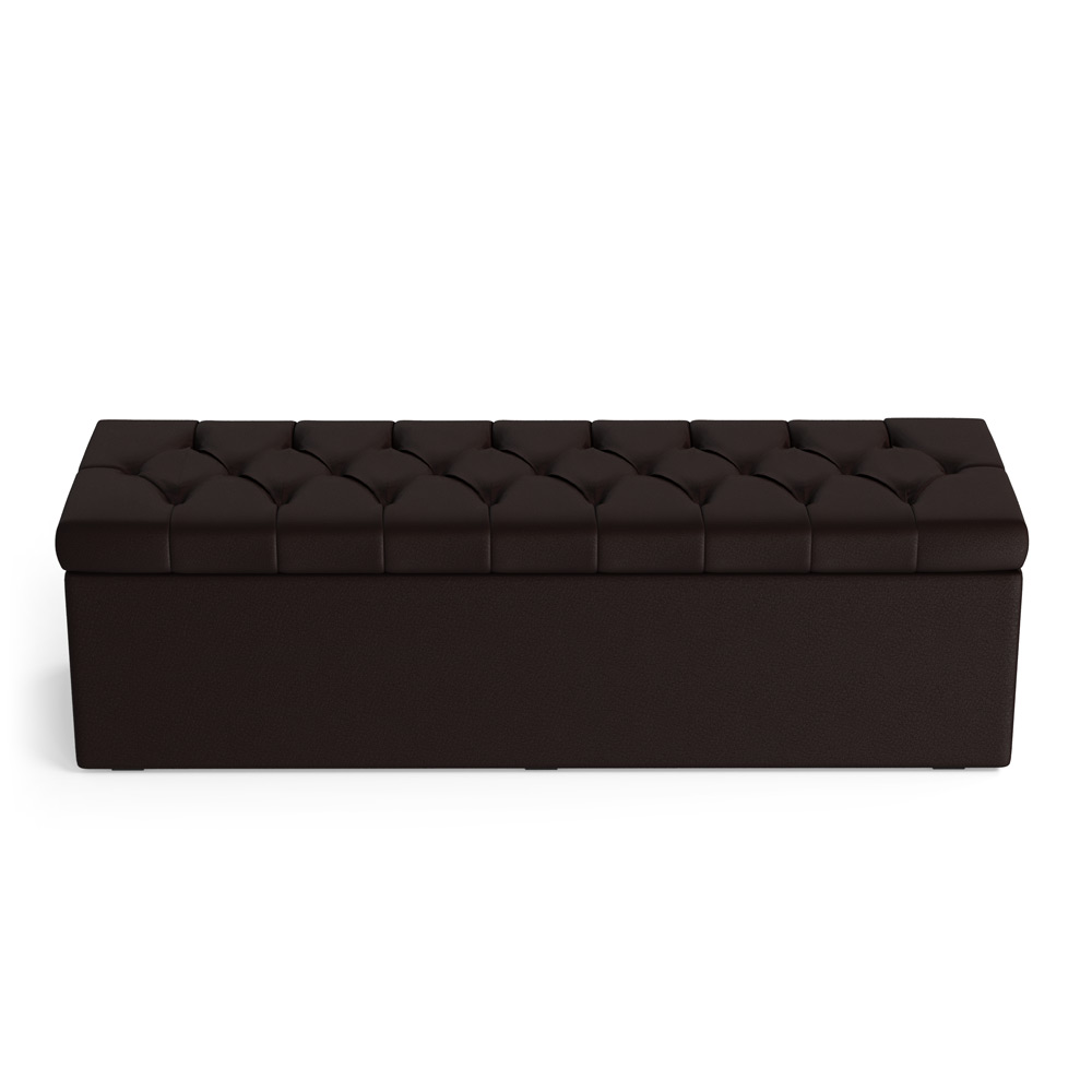 Calçadeira Sagitarius 140 Para Cama De Casal Couro Artificial Marrom Aradecor