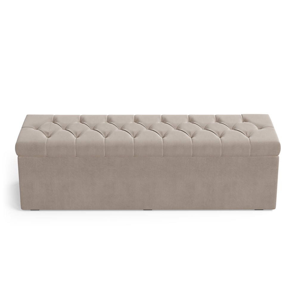 Calçadeira Sagitarius 140 Para Cama De Casal Sued Bege Aradecor