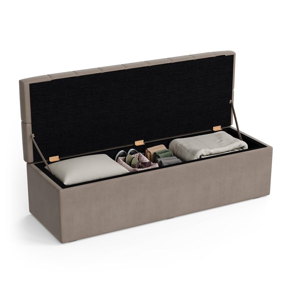 Calçadeira Sagitarius 140 Para Cama De Casal Sued Capuccino Aradecor
