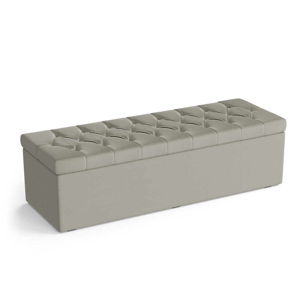 Calçadeira Sagitarius 140 Para Cama de Casal Courino Bege Aradecor