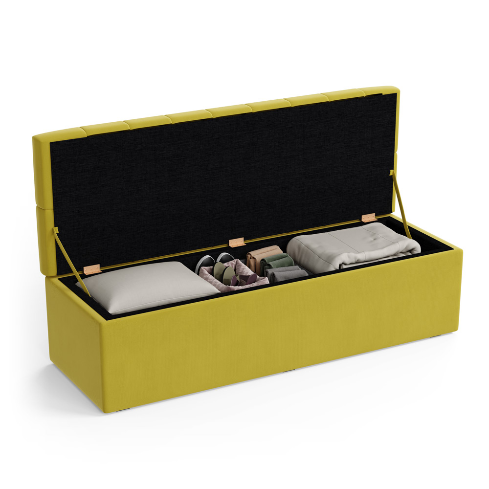 Calçadeira Sagitarius 140 Para Cama de Casal Sued Amarelo Aradecor