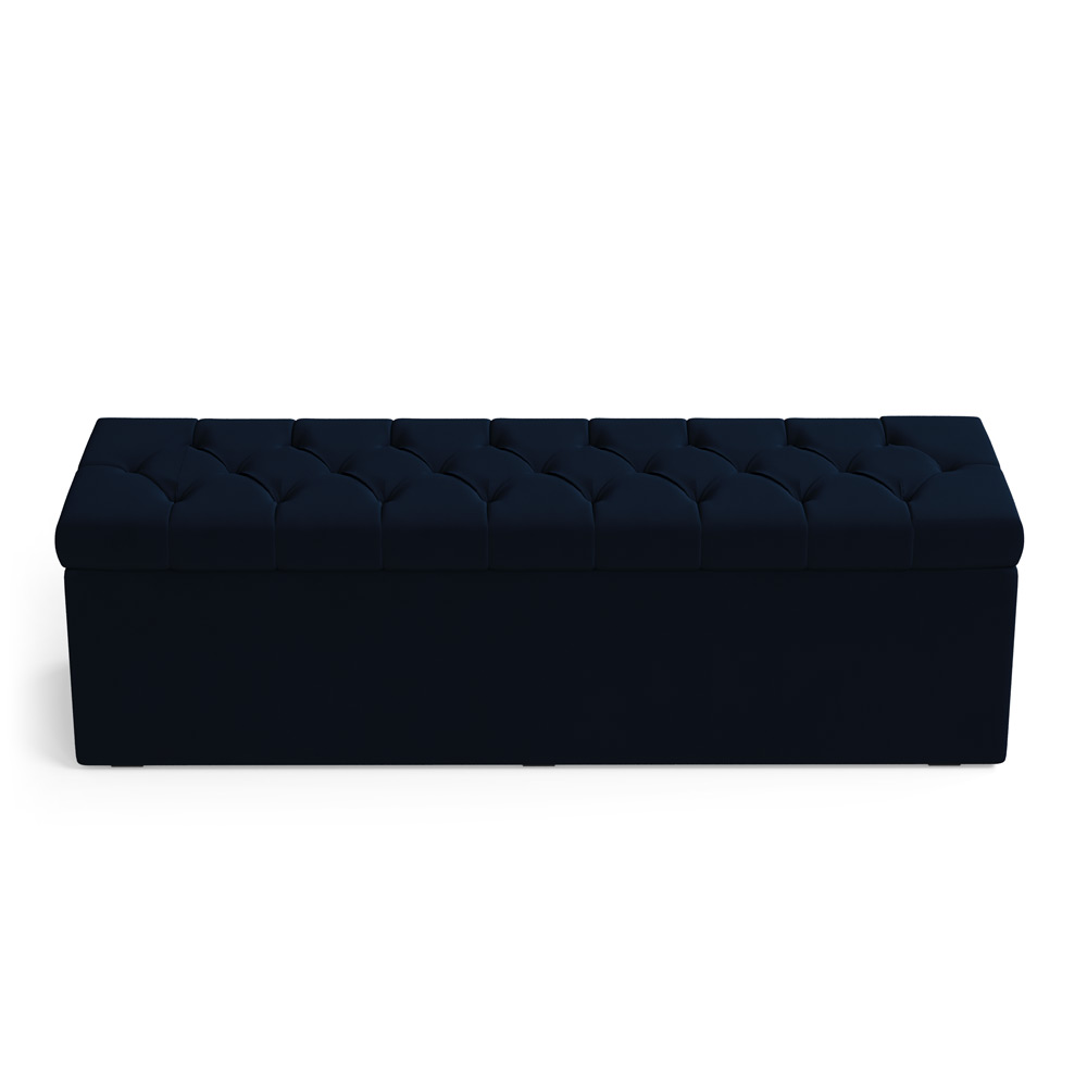 Calçadeira Sagitarius 140 Para Cama de Casal Sued Azul Marinho Aradecor