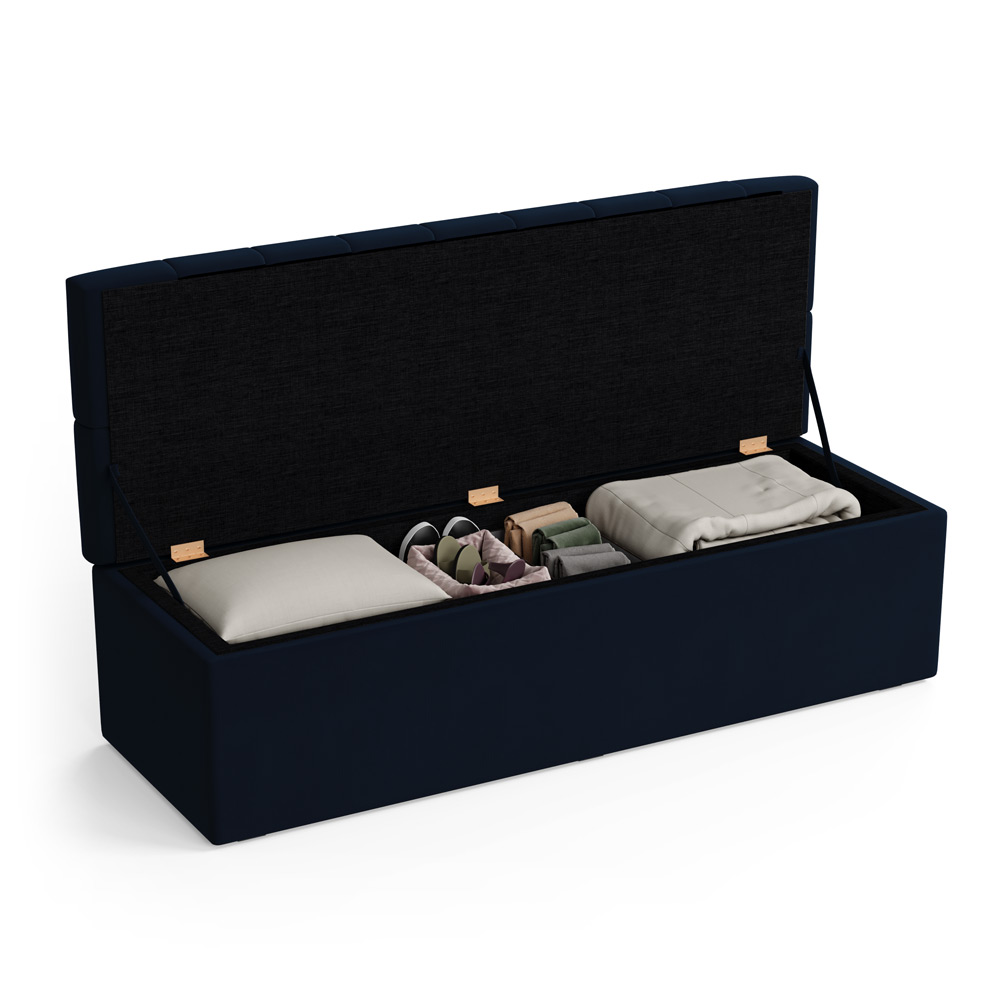 Calçadeira Sagitarius 140 Para Cama de Casal Sued Azul Marinho Aradecor