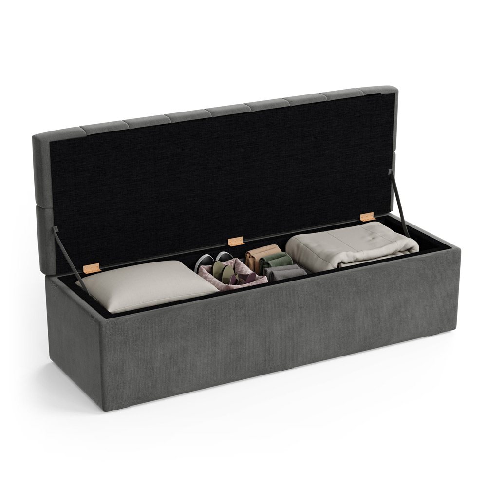 Calçadeira Sagitarius 140 Para Cama de Casal Sued Cinza Aradecor