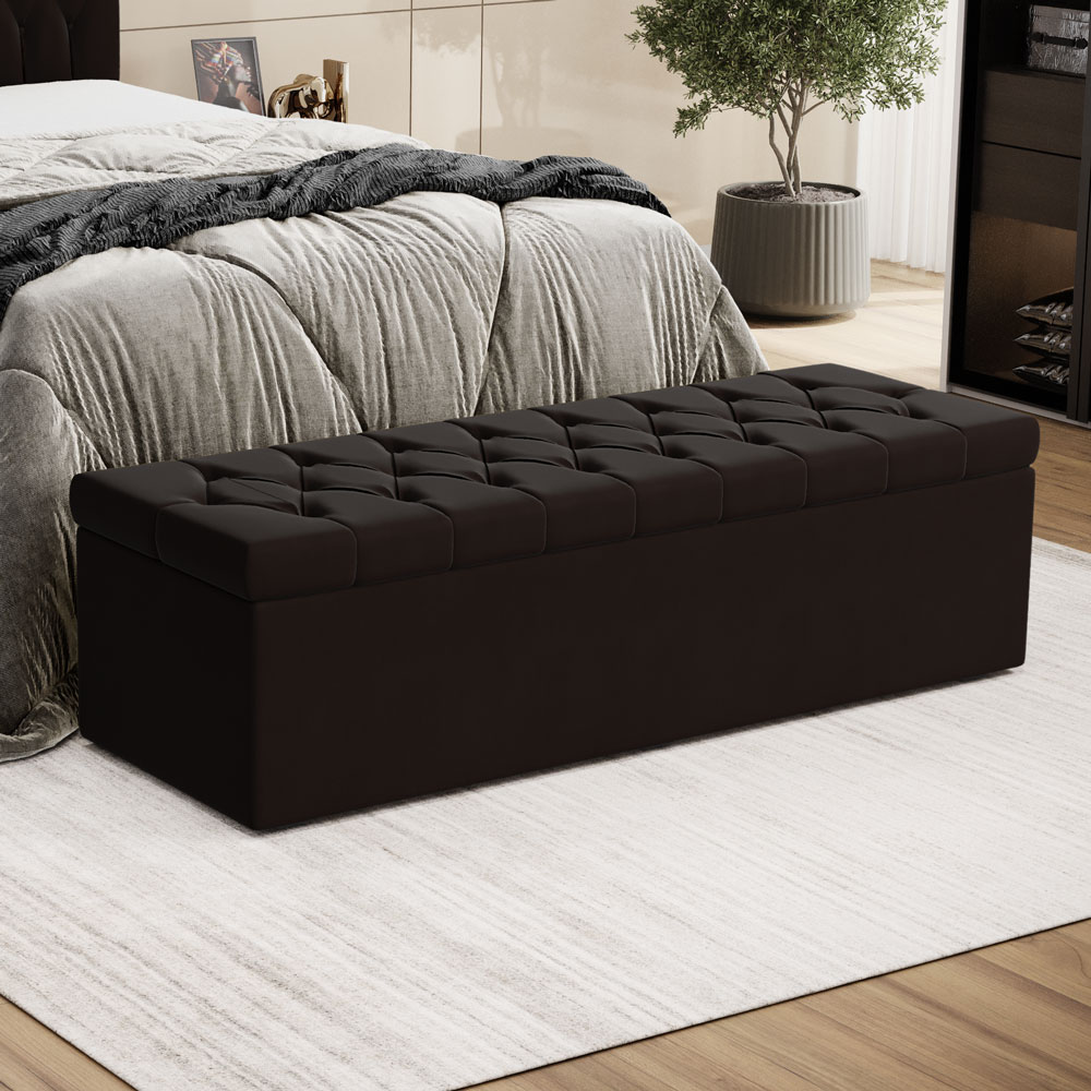 Calçadeira Sagitarius 140 Para Cama de Casal Sued Marrom Aradecor