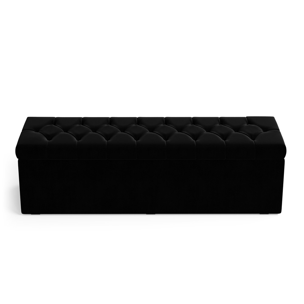Calçadeira Sagitarius 140 Para Cama de Casal Sued Preto Aradecor