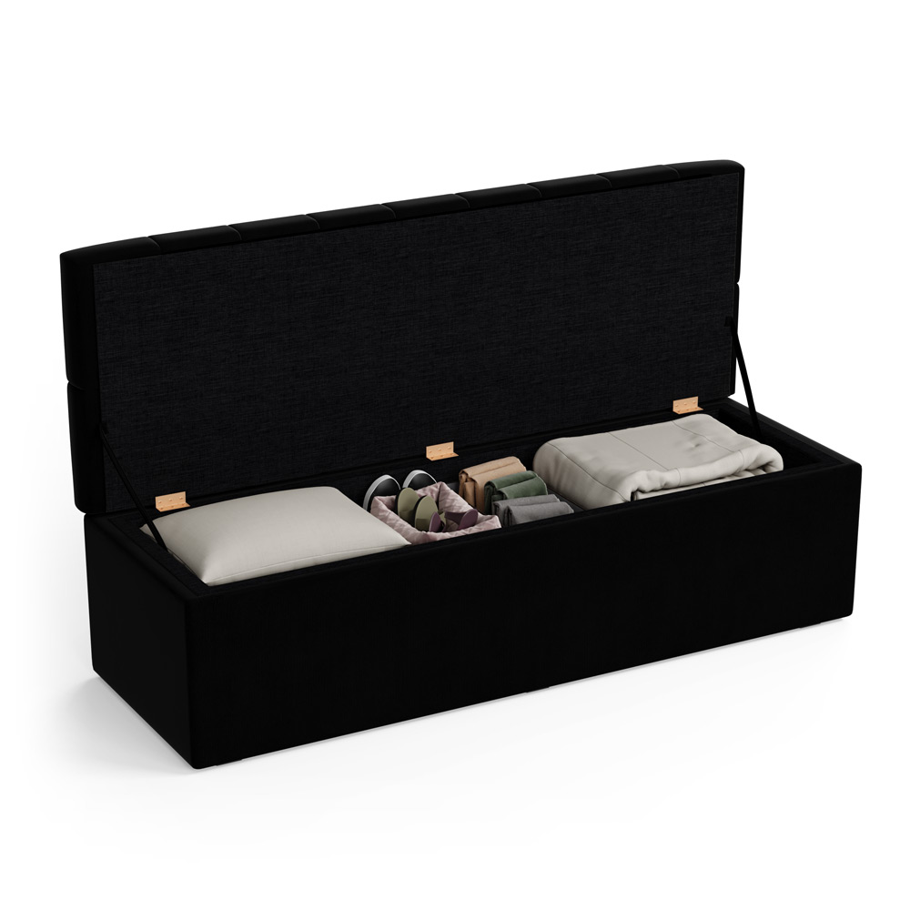 Calçadeira Sagitarius 140 Para Cama de Casal Sued Preto Aradecor