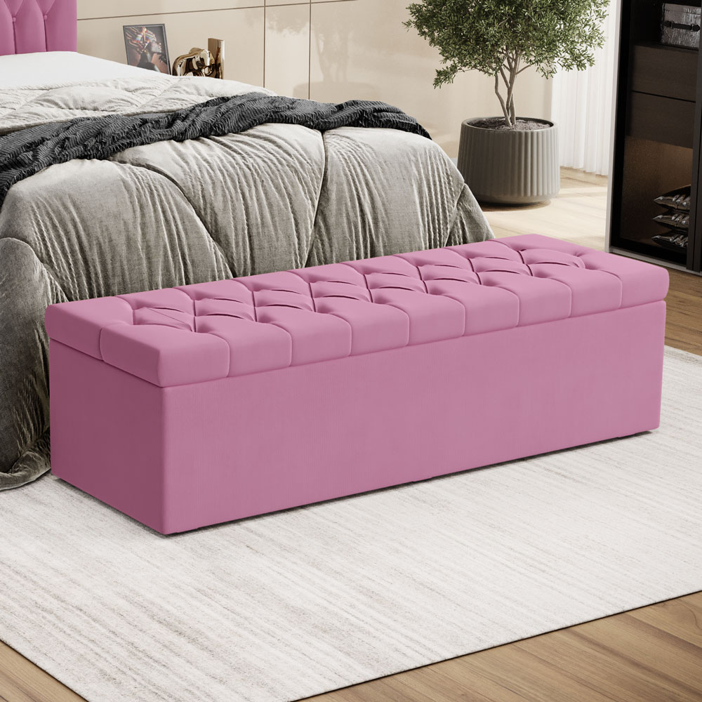 Calçadeira Sagitarius 140 Para Cama de Casal Sued Rosê Aradecor
