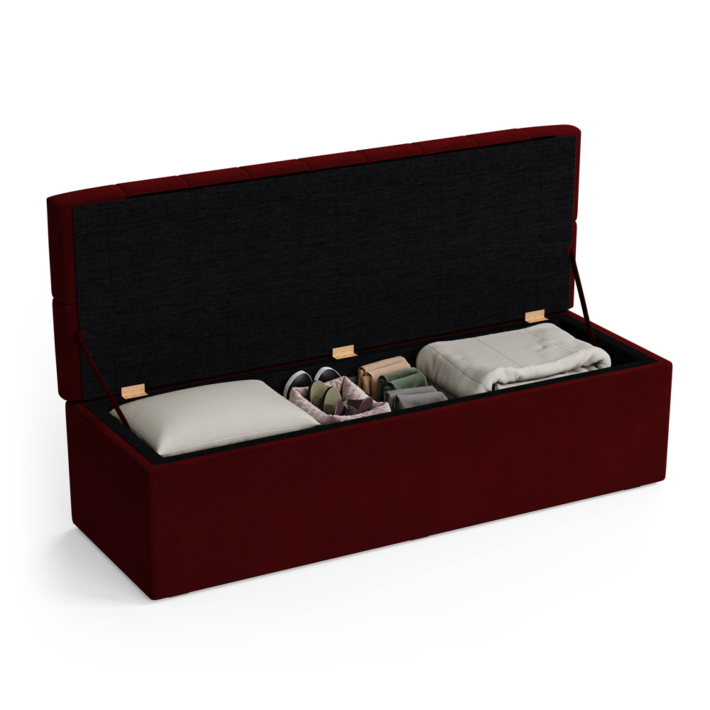 Calçadeira Sagitarius 140 Para Cama de Casal Sued Vermelho Aradecor
