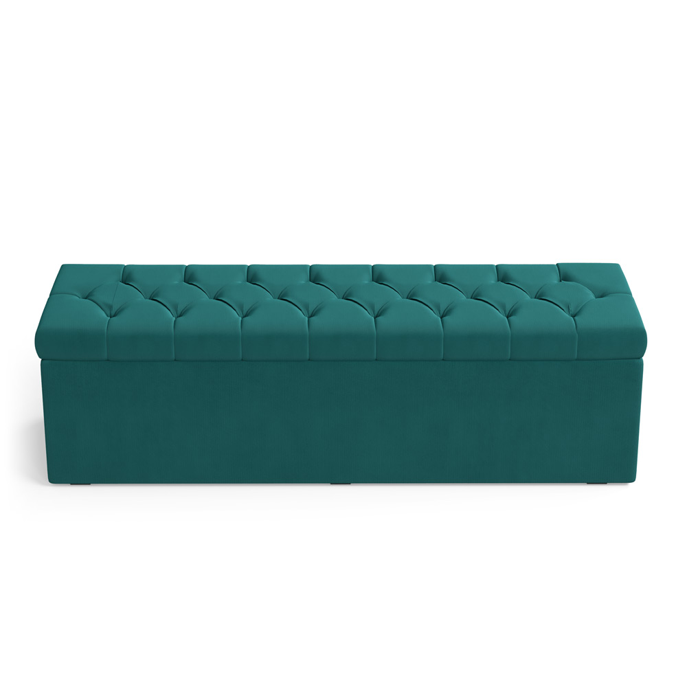 Calçadeira Sagitarius 140 Para Cama de Casal Suede Azul Turquesa Aradecor