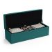 Calçadeira Sagitarius 140 Para Cama de Casal Suede Azul Turquesa Aradecor