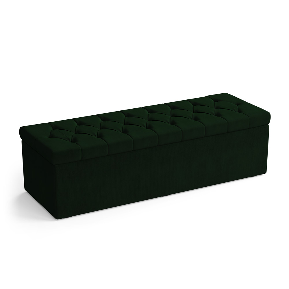 Calçadeira Sagitarius 140 Para Cama de Casal Suede Verde Aradecor