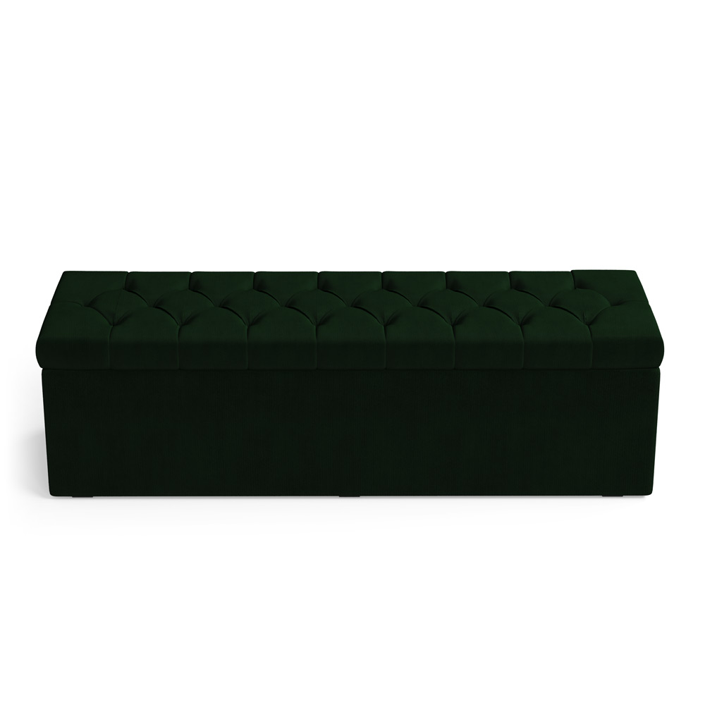 Calçadeira Sagitarius 140 Para Cama de Casal Suede Verde Aradecor