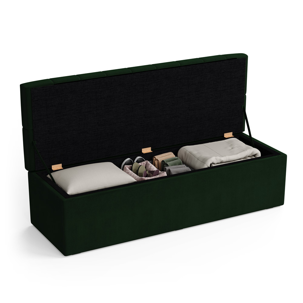 Calçadeira Sagitarius 140 Para Cama de Casal Suede Verde Aradecor