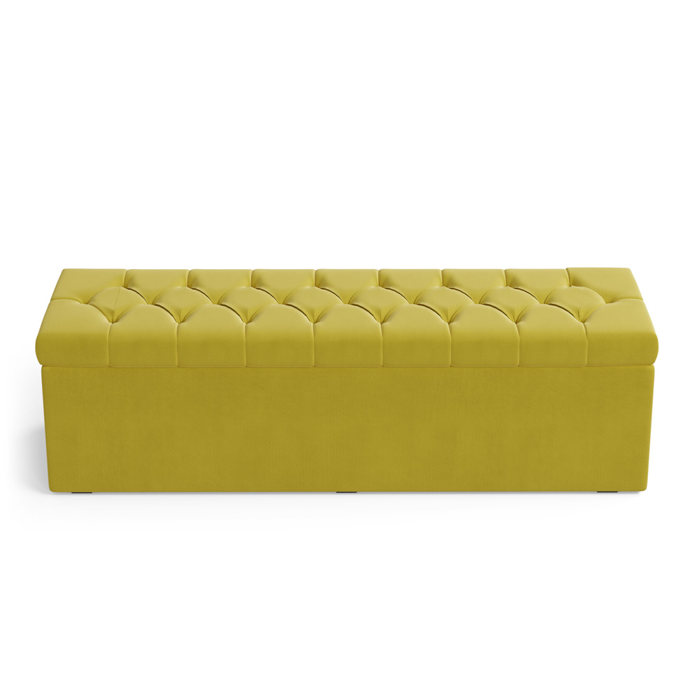 Calçadeira Sagitarius 160 Para Cama Queen Sued Amarelo Aradecor