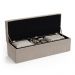 Calçadeira Sagitarius 160 Para Cama Queen Sued Bege Aradecor