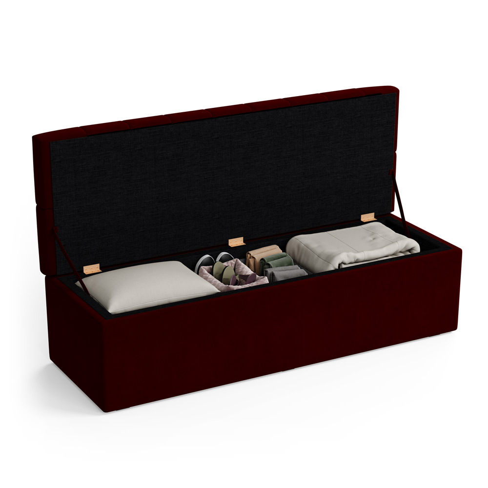 Calçadeira Sagitarius 160 Para Cama Queen Sued Bordô Aradecor