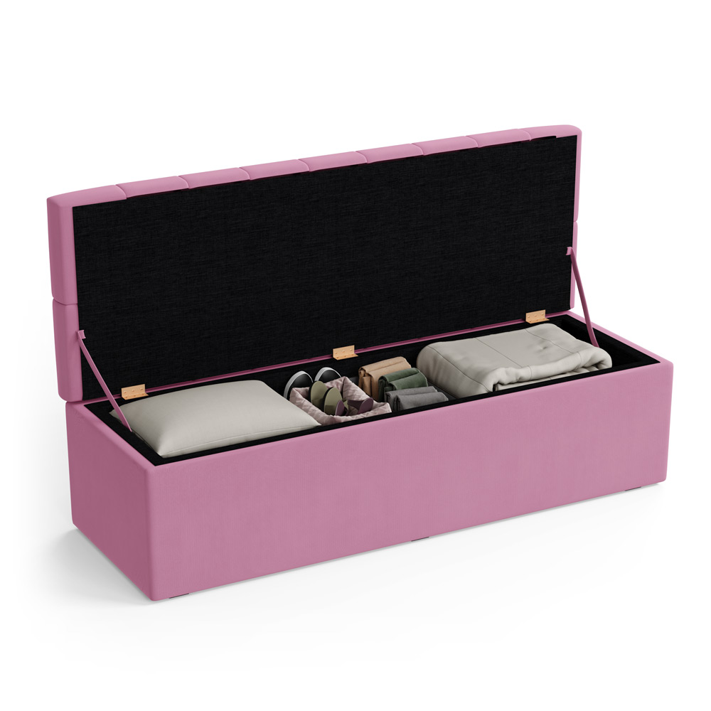 Calçadeira Sagitarius 160 Para Cama Queen Sued Rosê Aradecor