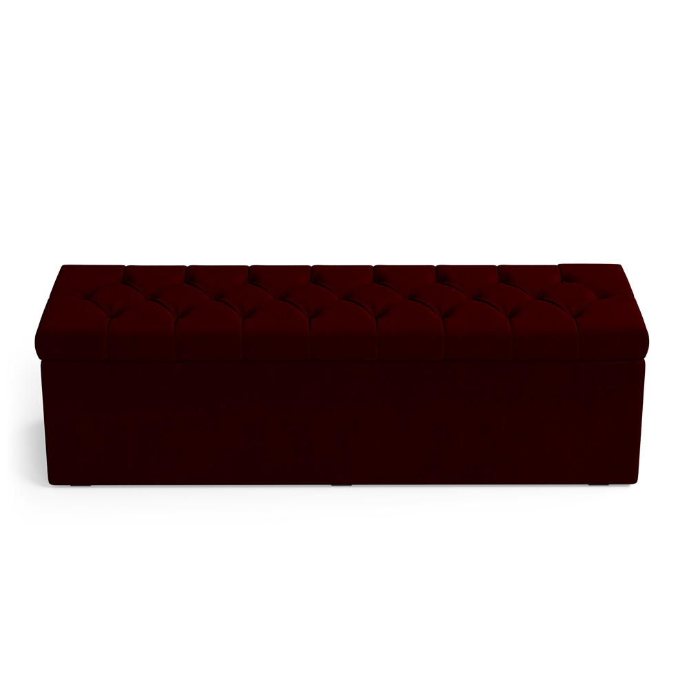 Calçadeira Sagitarius 195 Para Cama King Sued Bordô Aradecor