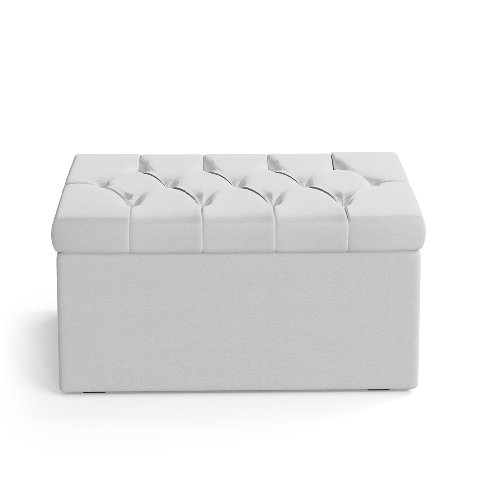 Calçadeira Sagitarius 90 Para Cama De Solteiro Couro Artificial Branco Aradecor