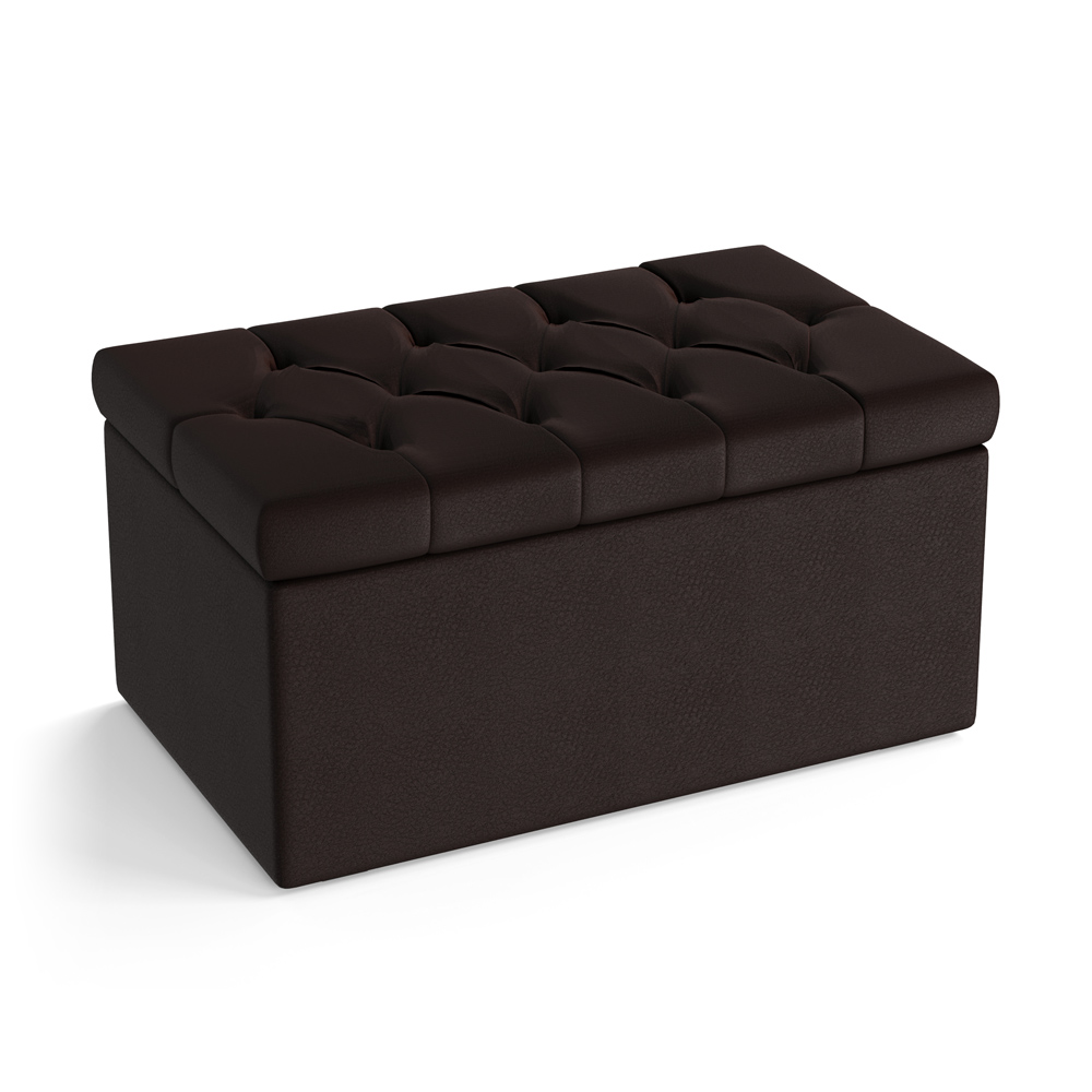 Calçadeira Sagitarius 90 Para Cama De Solteiro Couro Artificial Marrom Aradecor