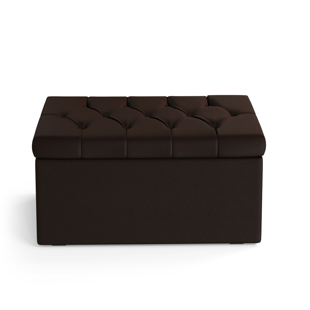 Calçadeira Sagitarius 90 Para Cama De Solteiro Couro Artificial Marrom Aradecor